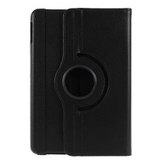 360 Rotary Stand Smart Lychee Leather Case priekš Apple iPad mini 5 (2019) / mini 4 (2015) - Melns - sāniski atverams maciņš ar stendu (ādas maks, grāmatiņa, leather book wallet case cover stand)