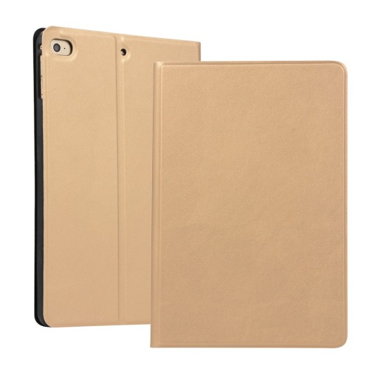 PU Leather Protection Smart Case with Stand priekš Apple iPad mini 5 (2019) / mini 4 (2015) - Zelts - sāniski atverams maciņš ar stendu (ādas maks, grāmatiņa, leather book wallet case cover stand)