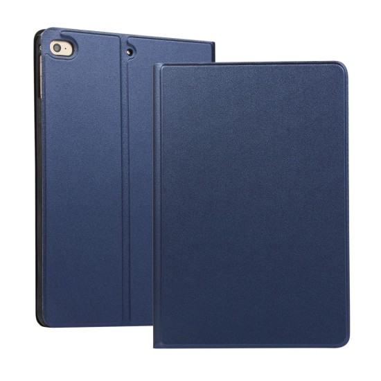 PU Leather Protection Smart Case with Stand priekš Apple iPad mini 5 (2019) / mini 4 (2015) - Tumši Zils - sāniski atverams maciņš ar stendu (ādas maks, grāmatiņa, leather book wallet case cover stand)