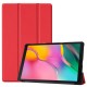 Tri-fold Stand PU Smart Auto Wake/Sleep Leather Case priekš Samsung Galaxy Tab A 10.1 (2019) T510 / T515 - Sarkans - sāniski atverams maciņš ar stendu