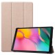 Tri-fold Stand PU Smart Auto Wake/Sleep Leather Case priekš Samsung Galaxy Tab A 10.1 (2019) T510 / T515 - Zelts - sāniski atverams maciņš ar stendu