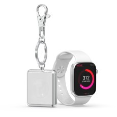 Xuenair Mini Portable Keychain Qi Wireless FOD Charger priekš Apple Watch - Balts - Universāls induktīvs bezvadu USB lādētājs paliktnis