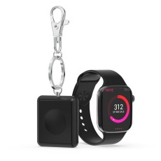 Xuenair Mini Portable Keychain Qi Wireless FOD Charger priekš Apple Watch - Melns - Universāls induktīvs bezvadu USB lādētājs paliktnis