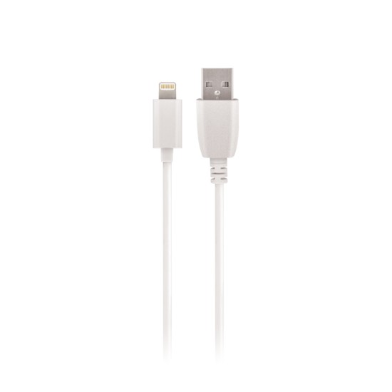 Maxlife 1M USB to Lightning 1A cable - Balts - Apple iPhone / iPad lādēšanas un datu kabelis / vads