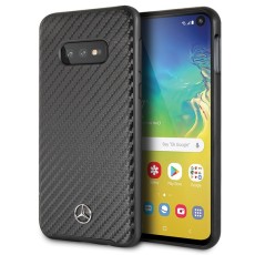 Mercedes Benz Carbon Hardcase MEHCS10LSRCFBK priekš Samsung Galaxy S10e / S10e EE G970 - Melns - karbona apvalks (bampers, vāciņš, slim cover, bumper)