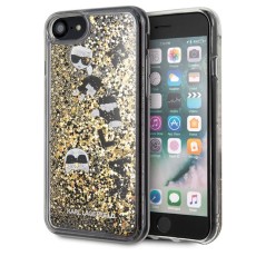 Karl Lagerfeld Glitter Floatting Charms series KLHCI8ROGO priekš Apple iPhone 7 / 8 / SE2 (2020) / SE3 (2022) - Zelts - plastikāta aizmugures apvalks / bampers-vāciņš