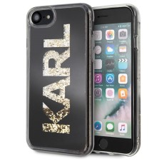 Karl Lagerfeld Glitter Karl Logo series KLHCI8KAGBK priekš Apple iPhone 7 / 8 / SE2 (2020) / SE3 (2022) - Melns - plastikāta aizmugures apvalks / bampers-vāciņš