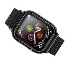 Usams Nylon Sport Mode Wrist Band with PC Case priekš Apple Watch Series 4 / 5 / 6 / SE (40mm) - Melns - neilona siksniņas (jostas) ar plastikātu apvalku pulksteņiem