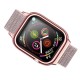 Usams Nylon Sport Mode Wrist Band with PC Case priekš Apple Watch Series 4 / 5 / 6 / SE (40mm) - Rozā Zelts - neilona siksniņas (jostas) ar plastikātu apvalku pulksteņiem