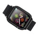 Usams US-ZB074 Nylon Sport Mode Wrist Band with PC Case priekš Apple Watch Series 4 / 5 / 6 / SE (44mm) - Melns - neilona siksniņas (jostas) ar plastikātu apvalku pulksteņiem