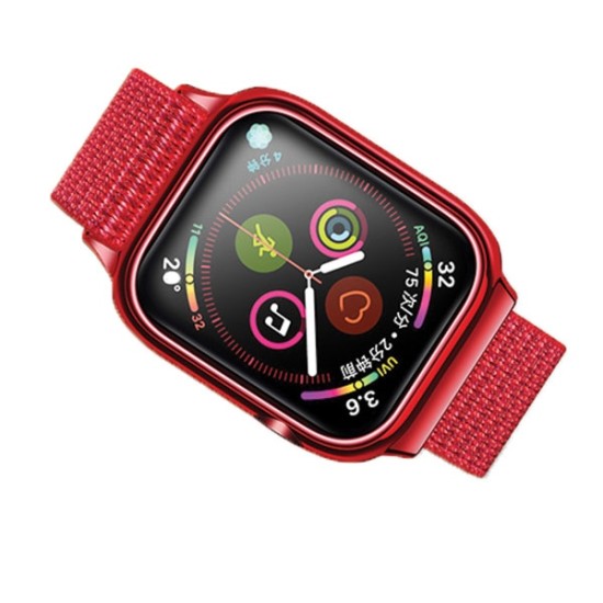 Usams US-ZB074 Nylon Sport Mode Wrist Band with PC Case для Apple Watch Series 4 / 5 / 6 / SE (44mm) - Красный - нейлоновый ремешок для часов с пластиковой накладкой