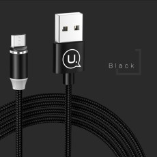 Usams 1M U-Sure Magnet US-SJ294 2.1A USB to Micro USB cable - Melns - microUSB magnētisks lādēšanas kabelis / vads