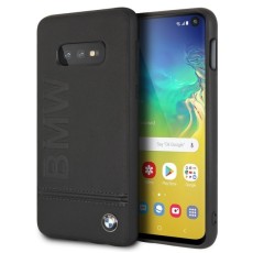 BMW Leather Hardcase BMHCS10LLLSB priekš Samsung Galaxy S10e / S10e EE S970 - Melns - ādas apvalks (bampers, vāciņš, leather case cover, bumper)