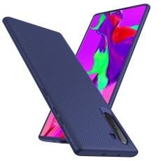 Twill Texture Silicone Mobile Phone Cover Shell priekš Samsung Galaxy Note 10 N970 - Tumši Zils - triecienizturīgs silikona aizmugures apvalks (bampers, vāciņš, slim TPU silicone case shell cover, bumper)