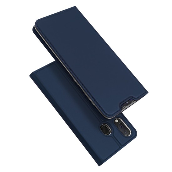 Dux Ducis Skin Pro series priekš Samsung Galaxy A20e A202 - Tumši Zils - sāniski atverams maciņš ar magnētu un stendu (ādas maks, grāmatiņa, leather book wallet case cover stand)