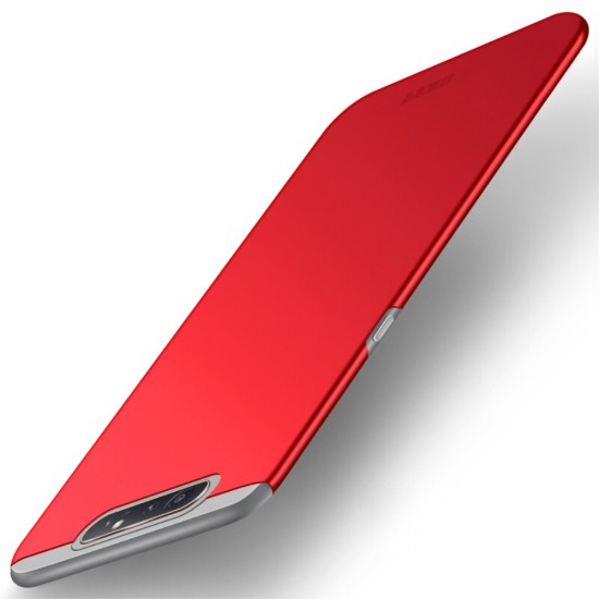 MOFI Shield Slim Plastic Phone Casing priekš Samsung Galaxy A80 A805 - Sarkans - matēts plastikas aizmugures apvalks (bampers, vāciņš, slim silicone cover shell, bumper)