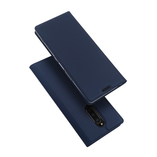Dux Ducis Skin Pro series priekš Sony Xperia 1 J9110 - Tumši Zils - sāniski atverams maciņš ar magnētu un stendu (ādas maks, grāmatiņa, leather book wallet case cover stand)