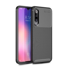 Beetle Series Carbon Fiber TPU Protection Phone Cover priekš Xiaomi Mi 9 SE - Melns - triecienizturīgs silikona aizmugures apvalks (bampers, vāciņš, slim TPU silicone case shell cover, bumper)