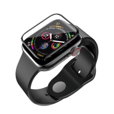 Hoco 5D Silk Printing Full Glue Tempered Glass protector priekš Apple Watch Series 4 / 5 / 6 (40mm) - Melns - Ekrāna Aizsargstikls / Bruņota Stikla Aizsargplēve (Full screen size curved)