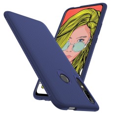 Twill Texture Silicone Mobile Phone Cover Shell priekš Huawei P Smart Z / Honor 9X - Tumši zils - triecienizturīgs silikona aizmugures apvalks (bampers, vāciņš, slim TPU silicone case shell cover, bumper)