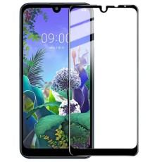 IMAK HD Full Coverage Tempered Glass Screen Protector priekš LG Q60 / K50 - Melns - Ekrāna Aizsargstikls / Bruņota Stikla Aizsargplēve (Full screen size curved)