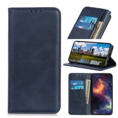 Auto-absorbed Split Leather Protection Card Holder Case priekš LG G8s ThinQ G810 - Zils - sāniski atverams maciņš ar stendu (ādas maks, grāmatiņa, leather book wallet case cover stand)