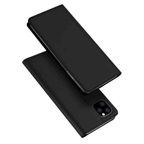 Dux Ducis Skin Pro series priekš Apple iPhone 11 Pro Max - Melns - sāniski atverams maciņš ar magnētu un stendu (ādas maks, grāmatiņa, leather book wallet case cover stand)