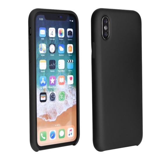 Forcell Silicone Case (Microfiber Soft Touch) priekš Apple iPhone 11 Pro - Melns - matēts silikona apvalks (bampers, vāciņš, slim TPU silicone cover shell, bumper)