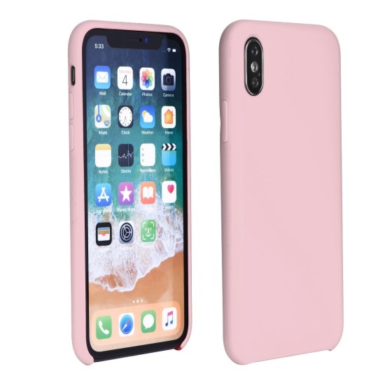 Forcell Silicone Case (Microfiber Soft Touch) priekš Apple iPhone 11 Pro - Rozā (ar izgriezumu) - matēts silikona apvalks (bampers, vāciņš, slim TPU silicone cover shell, bumper)