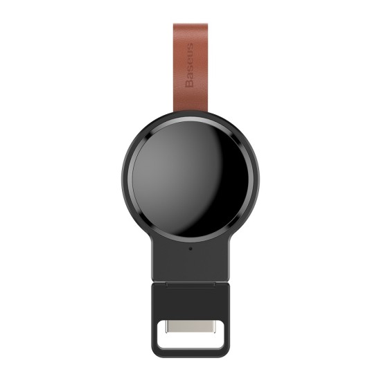 Baseus Dotter BS-IW02 Qi Wireless FOD 2.5W Charger priekš Apple Watch - Melns - Universāls induktīvs bezvadu USB pulksteņu lādētājs paliktnis