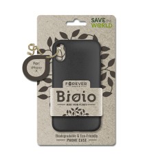 Forever Bioio Organic Back Case priekš Apple iPhone XS Max - Melns - matēts silikona aizmugures apvalks / vāciņš no bioloģiski sadalītiem salmiem