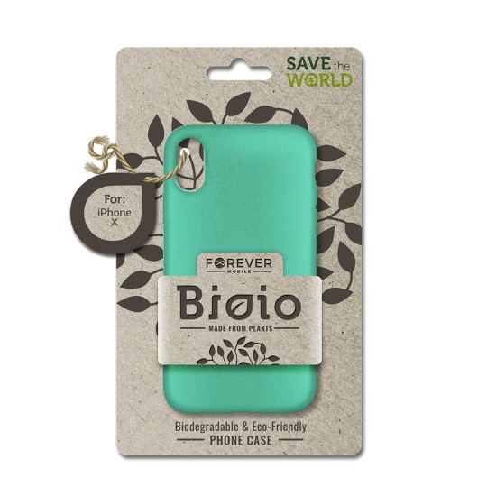 Forever Bioio Organic Back Case priekš Apple iPhone XS Max - Tirkīzs - matēts silikona aizmugures apvalks / vāciņš no bioloģiski sadalītiem salmiem