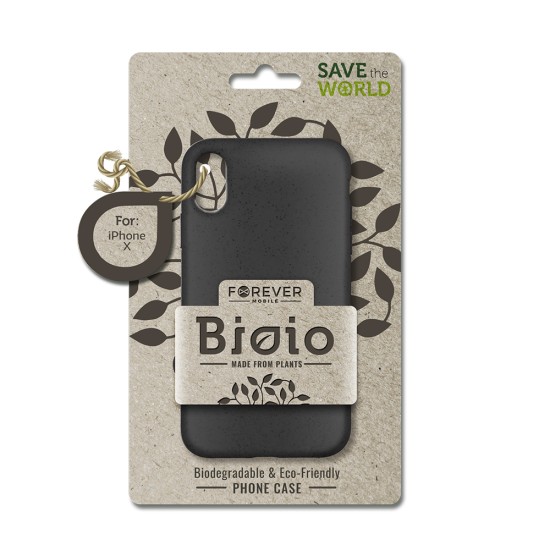 Forever Bioio Organic Back Case priekš Samsung Galaxy S10 G973 - Melns - matēts silikona aizmugures apvalks / vāciņš no bioloģiski sadalītiem salmiem