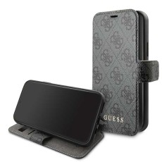 Guess 4G series GUFLBKSN584GG priekš Apple iPhone 11 Pro - Tumši Pelēks - sāniski atverams maciņš ar stendu