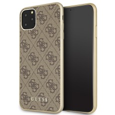 Guess 4G series Back Case GUHCN65G4GB priekš Apple iPhone 11 Pro Max - Brūns - mākslīgās ādas apvalks / maciņš