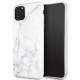 Guess Marble series GUHCN65HYMAWH priekš Apple iPhone 11 Pro Max - Balts - silikona aizmugures apvalks (bampers, vāciņš, slim TPU case cover, bumper)