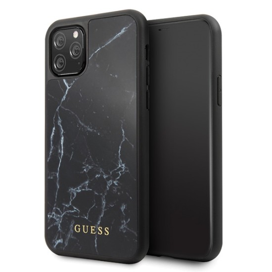 Guess Marble series GUHCN58HYMABK priekš Apple iPhone 11 Pro - Melns - silikona aizmugures apvalks (bampers, vāciņš, slim TPU case cover, bumper)