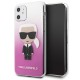 Karl Lagerfeld Iconic Karl Gradient series Back Case KLHCN61TRDFKPI priekš Apple iPhone 11 - Rozā - silikona-plastikāta apvalks / maciņš