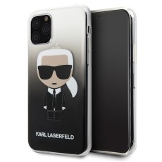 Karl Lagerfeld Iconic Karl Gradient series Back Case KLHCN65TRDFKBK priekš Apple iPhone 11 Pro Max - Melns - silikona-plastikāta apvalks / maciņš