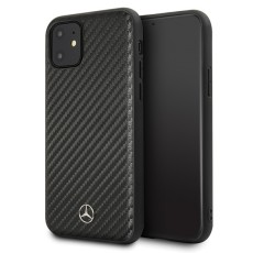 Mercedes Benz Carbon Hardcase MEHCN61SRCFBK priekš Apple iPhone 11 - Melns - karbona / silikona aizmugures apvalks / maciņš