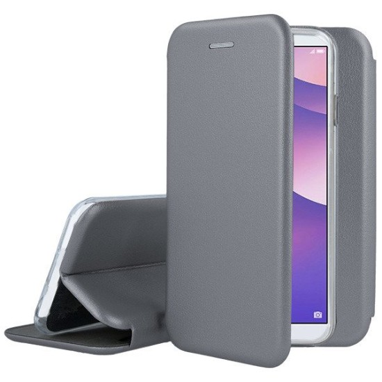 Forcell Elegance book case priekš Samsung Galaxy Note 10 N970 - Pelēks - sāniski atverams maciņš ar stendu (ādas maks, grāmatiņa, leather book wallet case cover stand)