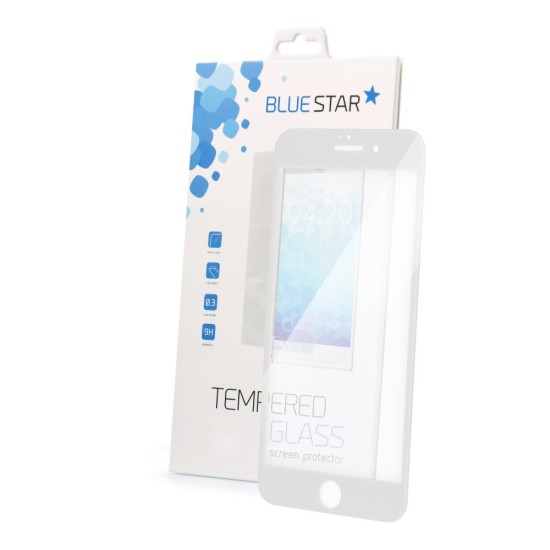 BlueStar 5D Tempered Glass priekš Apple iPhone 7 / 8 / SE2 (2020) / SE3 (2022) - Balts - Ekrāna Aizsargstikls / Bruņota Stikla Aizsargplēve (full screen curved)