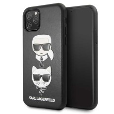 Karl Lagerfeld Karl & Choupette series KLHCN58KICKC priekš Apple iPhone 11 Pro - Melns - ādas aizmugures apvalks (bampers, vāciņš, TPU back cover, bumper shell)