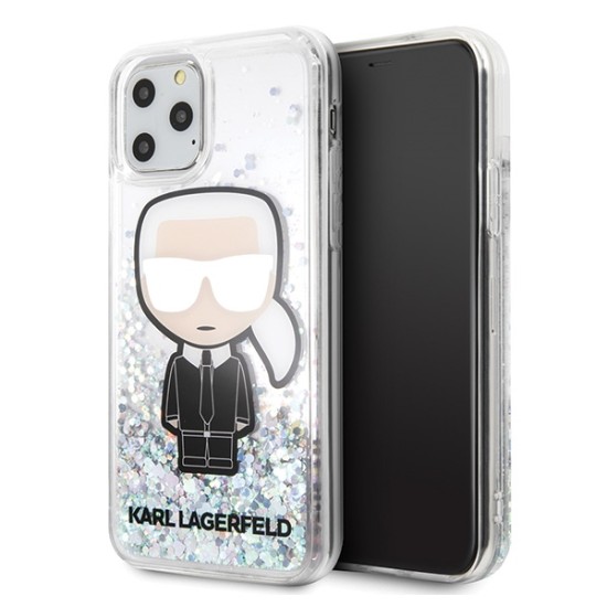 Karl Lagerfeld Iridescente Glitter Liquid Back Case KLHCN65LGIRKL priekš Apple iPhone 11 Pro Max - Caurspīdīgs - silikona-plastikāta apvalks / maciņš