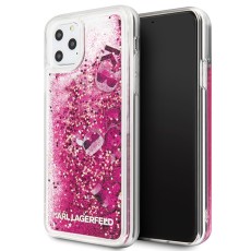 Karl Lagerfeld Glitter Floatting Charms series Back Case KLHCN65ROPI priekš Apple iPhone 11 Pro Max - Sārts - silikona-plastikāta aizmugures apvalks / maciņš
