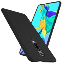 Twill Texture Silicone Mobile Phone Cover Shell priekš Xiaomi Mi 9T / Mi 9T Pro - Melns - triecienizturīgs silikona aizmugures apvalks (bampers, vāciņš, slim TPU silicone case shell cover, bumper)
