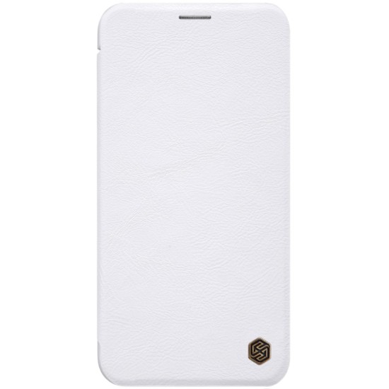 NILLKIN Qin Series Card Holder Leather Flip Case priekš Apple iPhone 11 Pro - Balts - sāniski atverams maciņš (ādas maks, grāmatiņa, leather book wallet case cover)