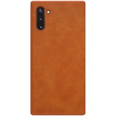 NILLKIN Qin Series Card Holder Leather Flip Case priekš Samsung Galaxy Note 10 N970 - Brūns - sāniski atverams maciņš (ādas maks, grāmatiņa, leather book wallet case cover)