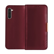 Dzgogo Royale II series priekš Samsung Galaxy Note 10 N970 - Sarkans - dabīgās ādas maciņš sāniski atverams ar stendu (maks, grāmatiņa, genuine leather book wallet case cover stand)