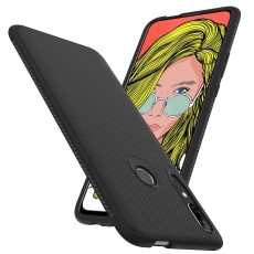 Twill Texture Silicone Mobile Phone Cover Shell priekš Huawei P Smart Z / Honor 9X - Melns - triecienizturīgs silikona aizmugures apvalks (bampers, vāciņš, slim TPU silicone case shell cover, bumper)
